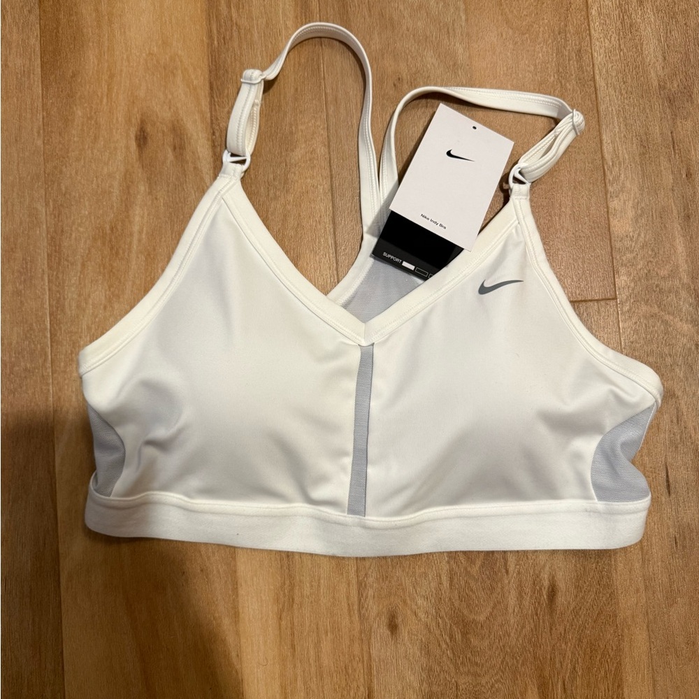 Nike Women's Cream and Gray Sports Bra